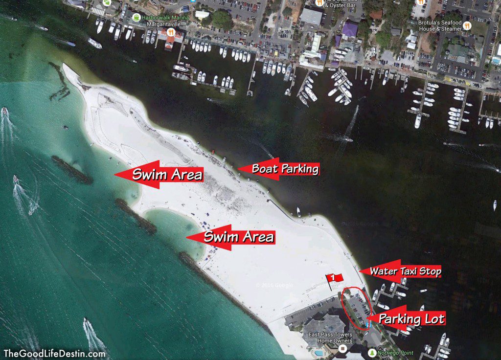 Aerial View of Norriego Point Public Beach Destin Florida