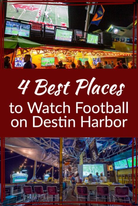 Pinterest Pin for Where to Watch Football on Destin Harbor