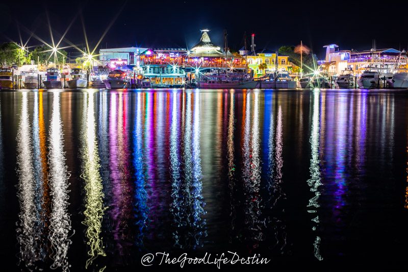 View of the Destin Harbor Restaurants to watch football
