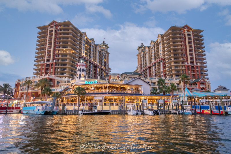 Harry T's Restaurant from the water on Destin Harbor