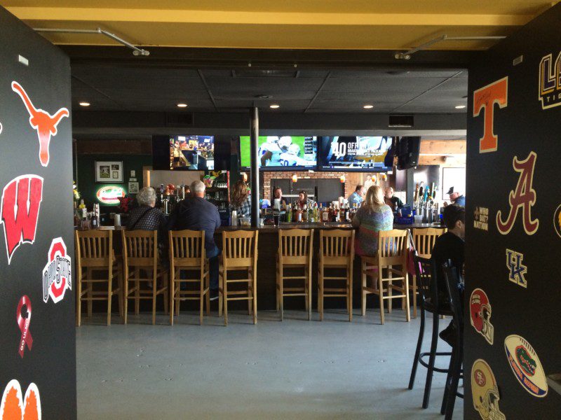 Tvs for watching football games around the bar at Landsharks in Destin