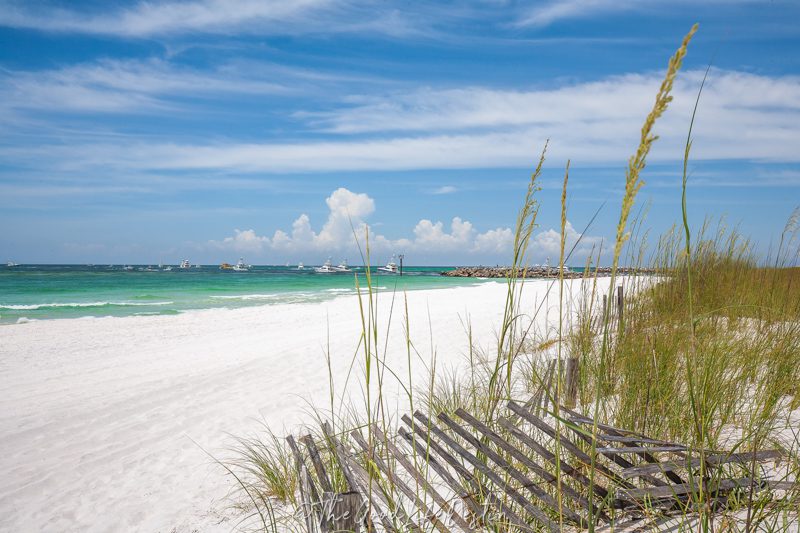 Sea Oats and Boats on the Beach in Destin