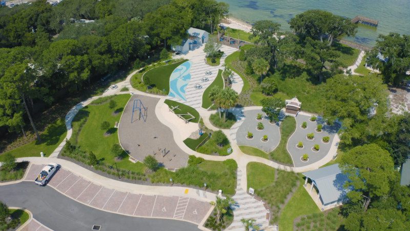 Aerial View of the Kayak and Paddle Board Launch at Captain Leonard Destin Park
