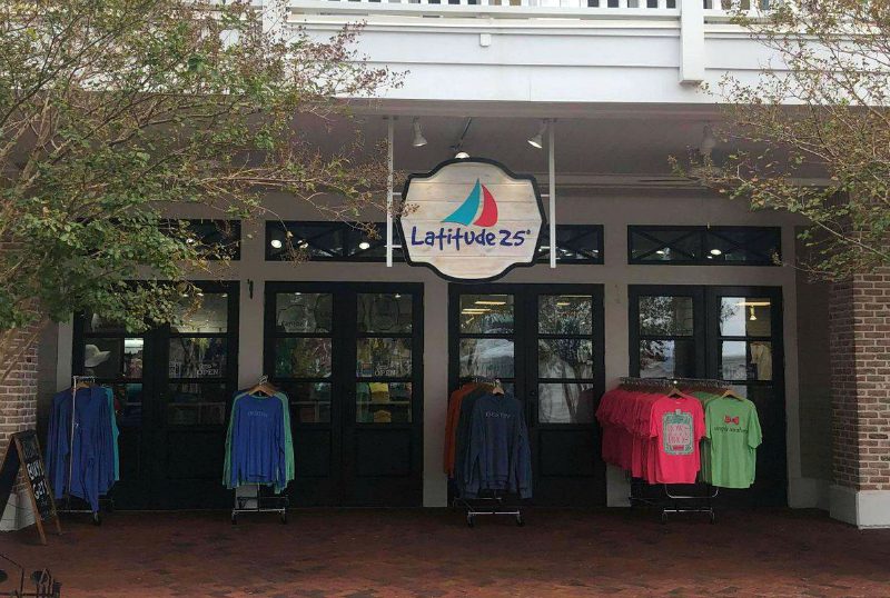 Destin shirts outside the Latitude 25 shop in the Village of Baytowne Wharf