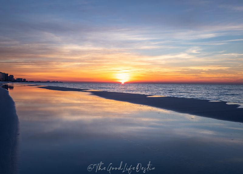 February sunrise over the Gulf of Mexico in Destin