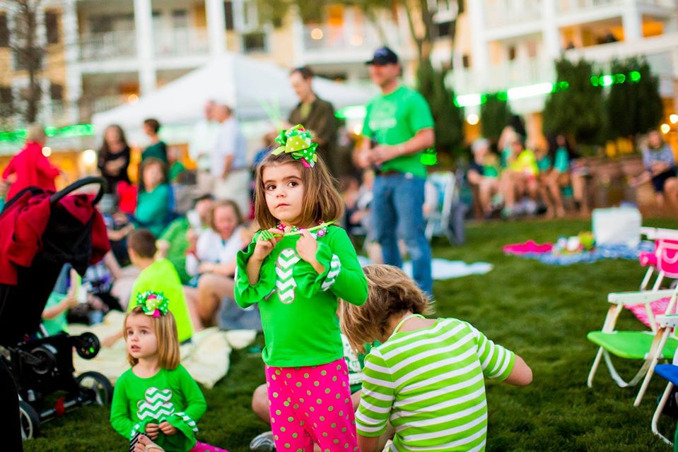 Kids dressed in Green for the St Patricks Day event at Baytowne Wharf