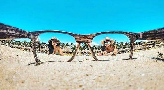 Destin Beach Photo through glasses