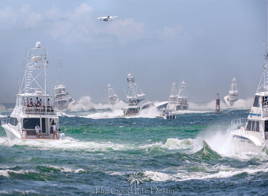 Boats at the start of the Emerald Coast Blue Marlin Classic Start