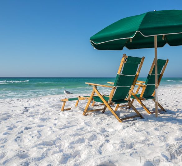 Chairs set up on the beach in Destin