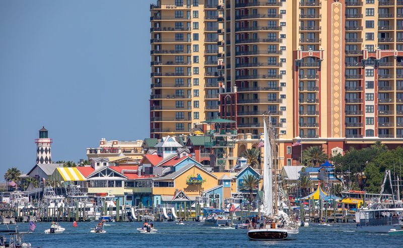 Harborwalk Village shops and boats