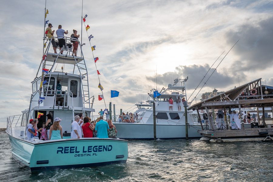 Fishing Charter Boat in May at the Fleet Blessing which is why May is one of the best times to visit Destin Florida