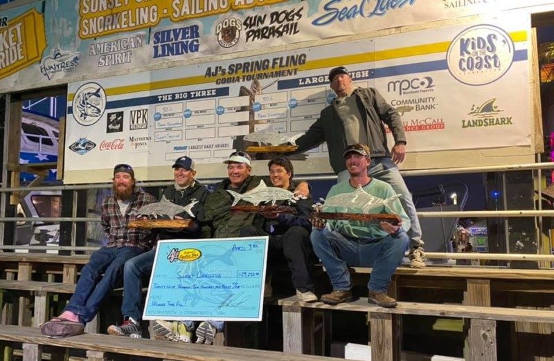 Winners of the AJs Spring Fling Cobia Fishing Tournament