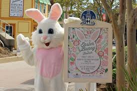 Easter Bunny at Harborwalk Village in April in Destin