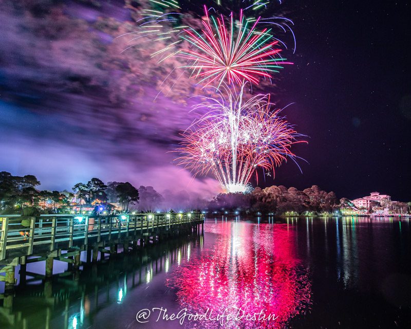 Fireworks from the Baytowne Fishing Pier