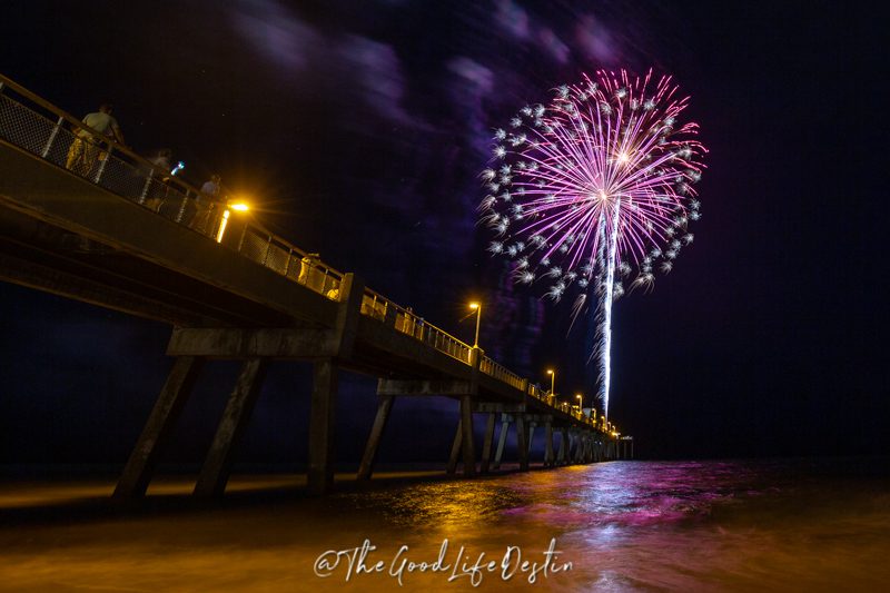 The Boardwalk Fireworks from the beach