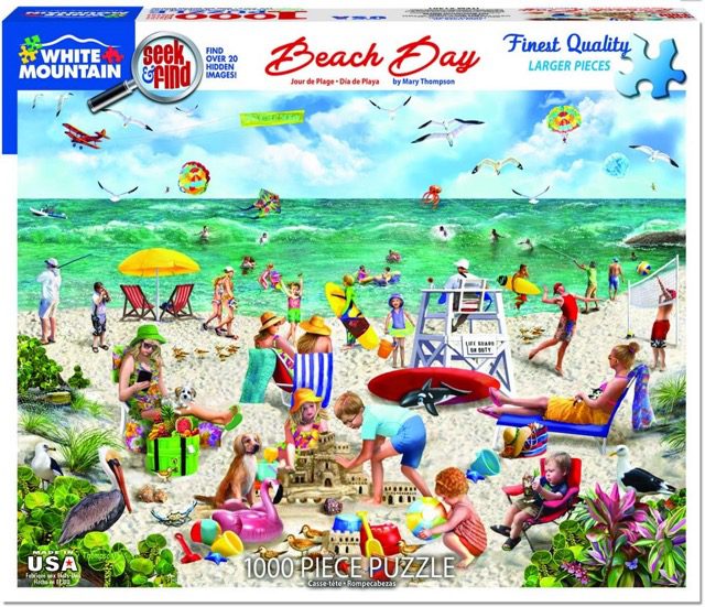 Puzzle with people playing and swimming at the beach
