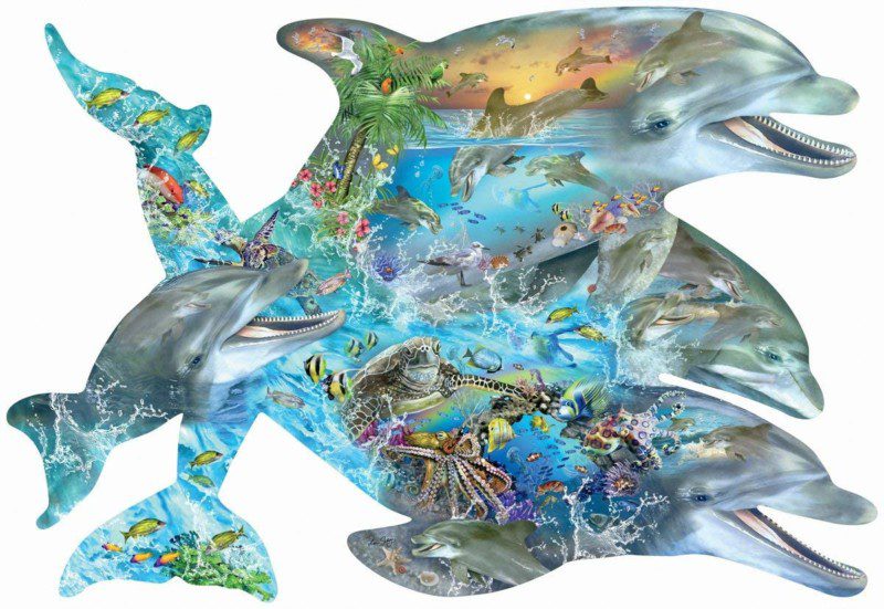 Dolphin Shaped Under the Sea Jigsaw Puzzle