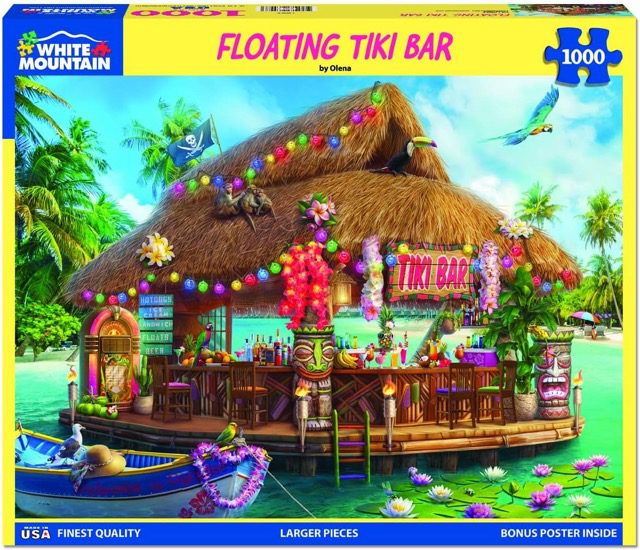 Puzzle with a tropical floating tiki hut bar image