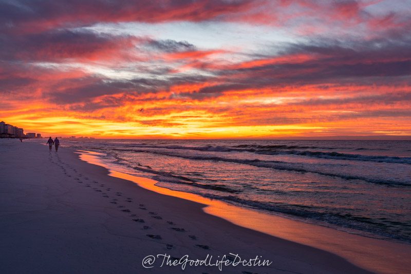 Winter sunrise in Destin Florida on the Beach