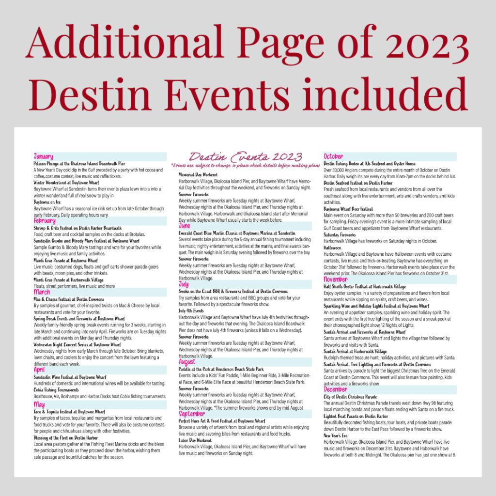 2023 Destin Calendar (Discounted) - The Good Life Destin
