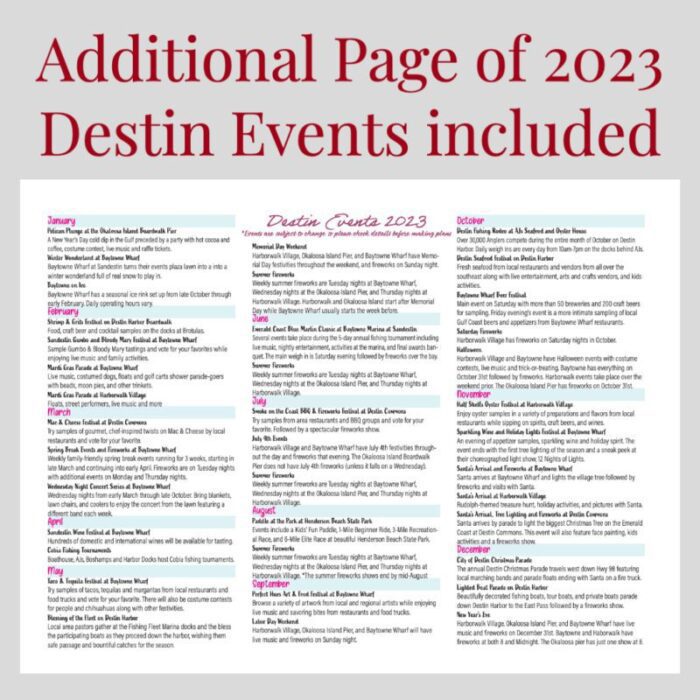 2023 Destin Calendar - The Good Life Destin