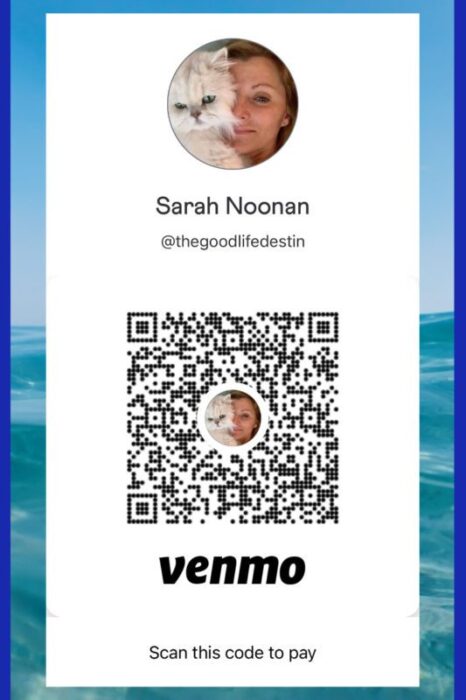 Pay The Good Life Destin by Venmo code