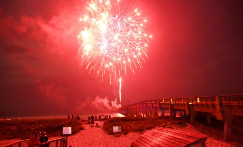 July 4th Fireworks on the Beach in Navarre