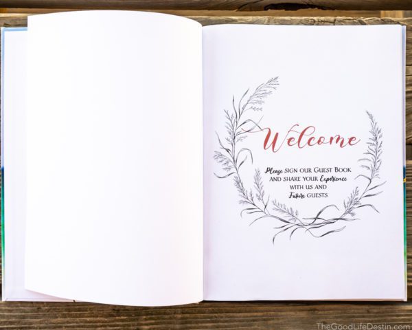 Welcome Page of Destin Florida Photography Guest Book