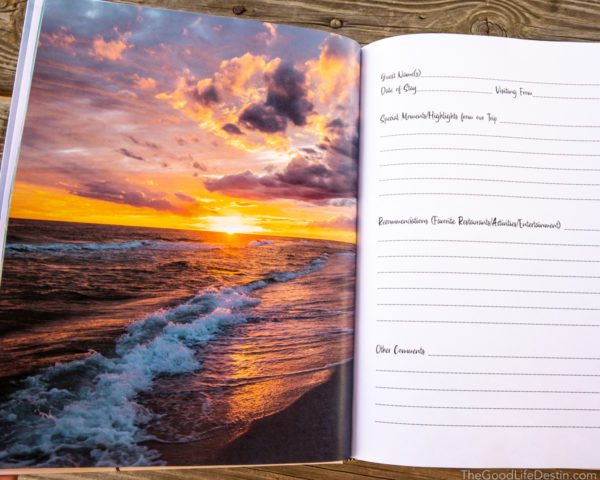Beach sunset photo in Destin Florida Photography Guest Book
