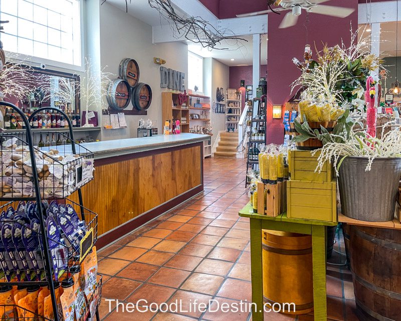 Gift shop at the Emerald Coast Winery