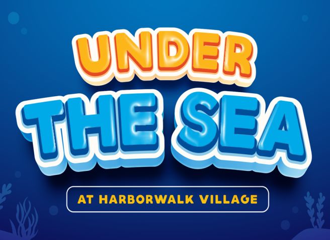 Under the Sea Spring Break sign at Harborwalk