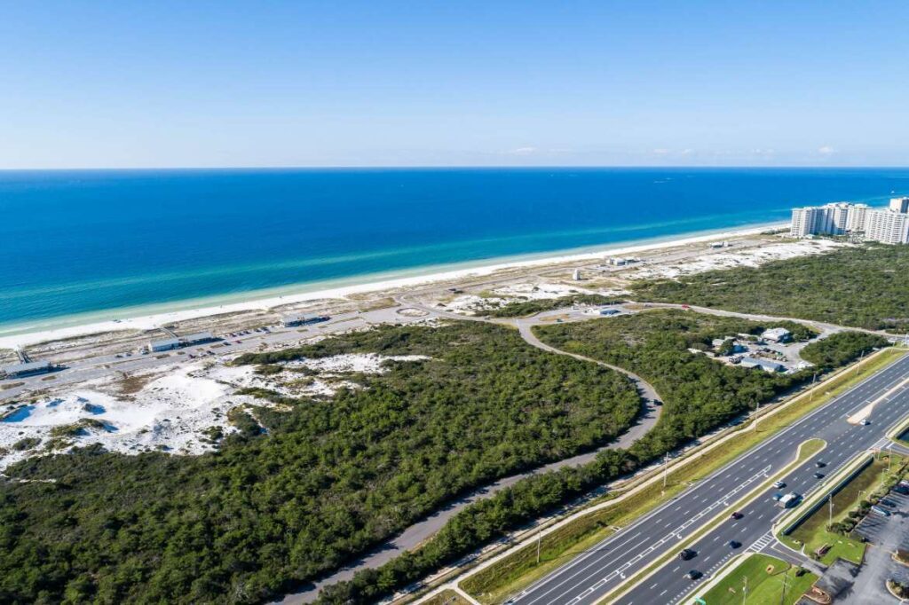 aerial image of Henderson Beach State Park
