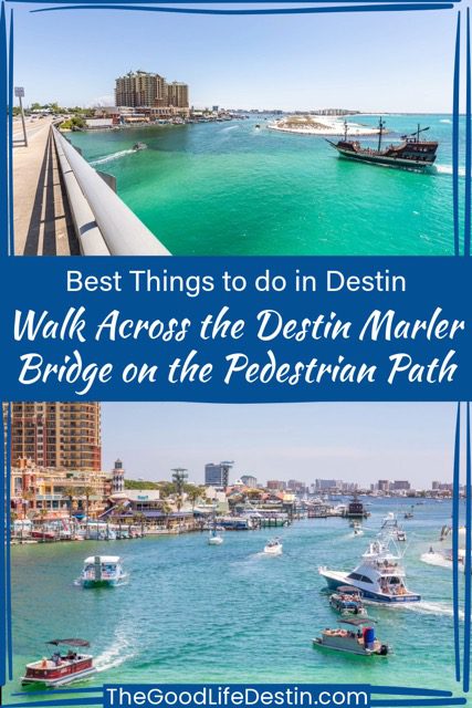 Pinterest Pin with pictures from the Destin Bridge