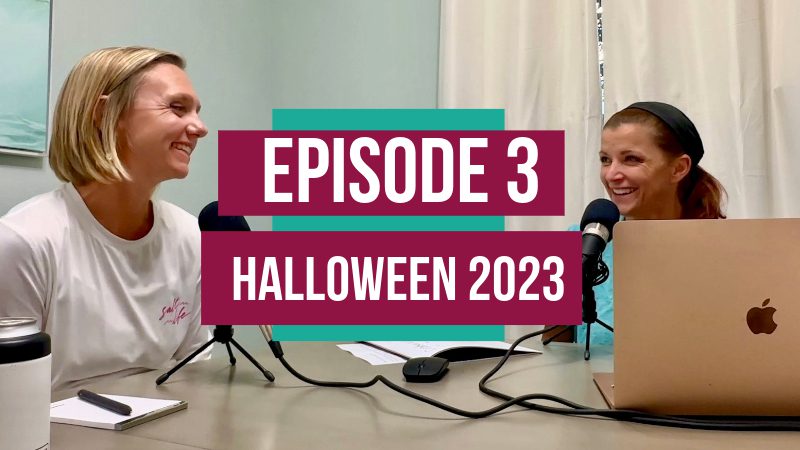 The Good Life Destin Podcast hosts talking about Halloween in Destin