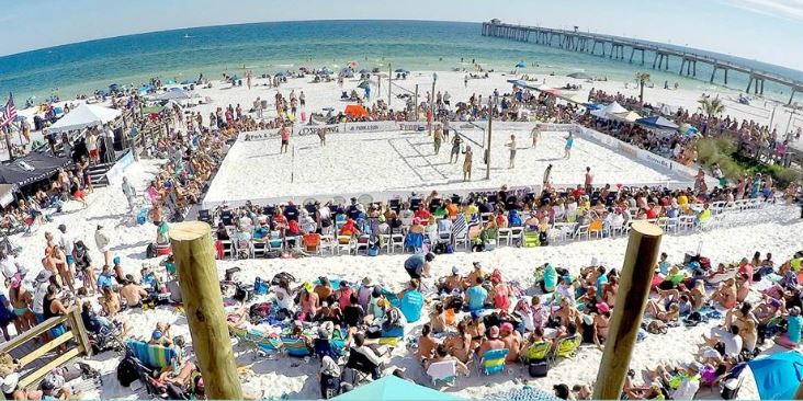 Crowds gathered at the Boardwalk for the Emerald Coast Volleyball week on Okaloosa Island
