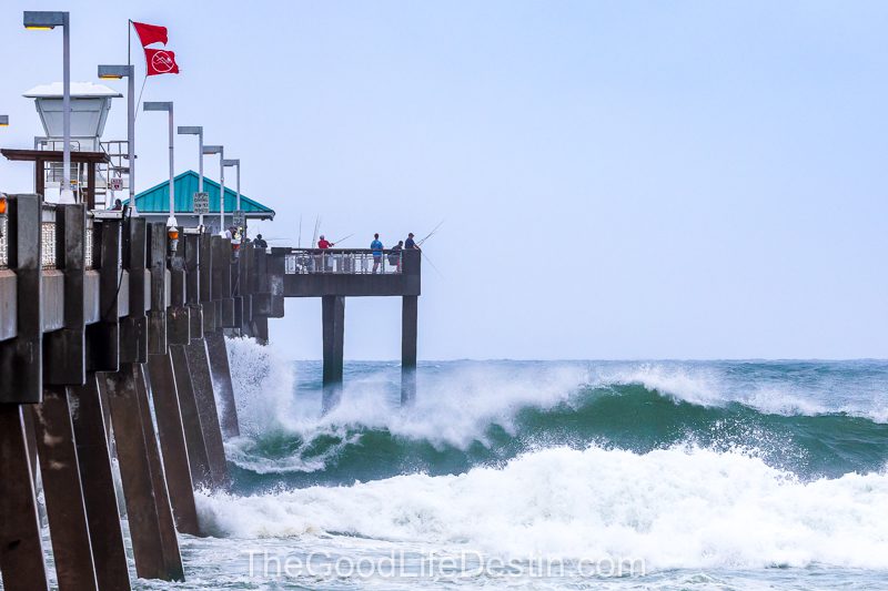 Double Red Flags at the Okaloosa Island Fishing Pier