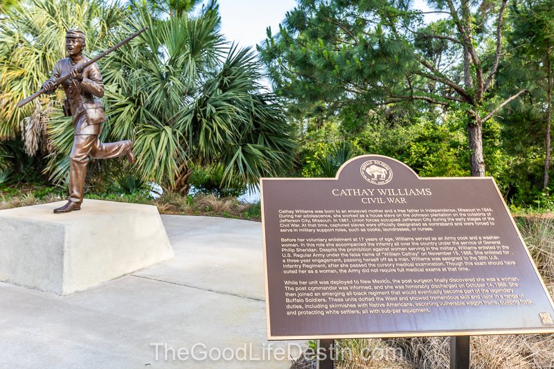 Statue at Womens veterans memorial Park on Okaloosa Island