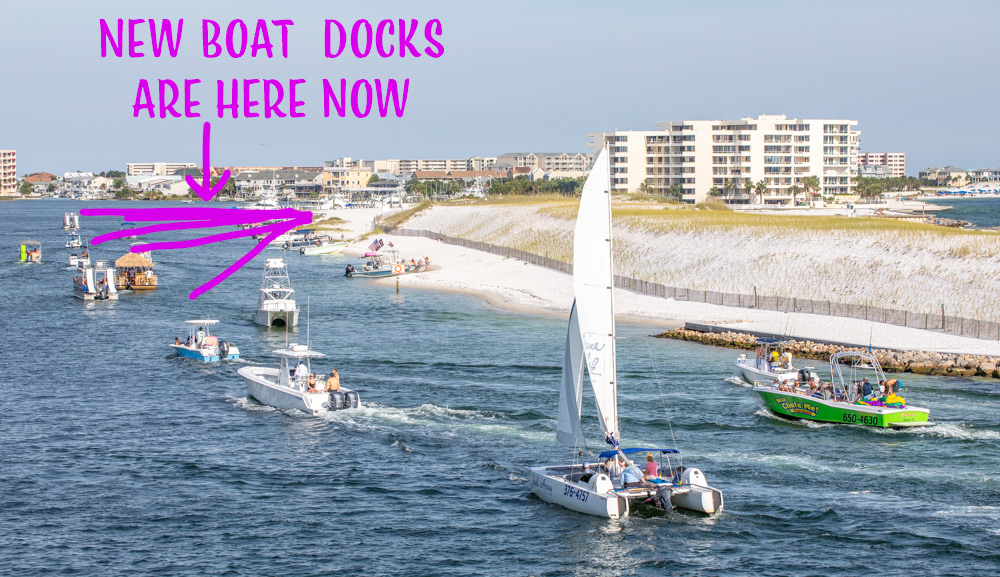 Graphic showing the location of the new boat docks on Destin Harbor