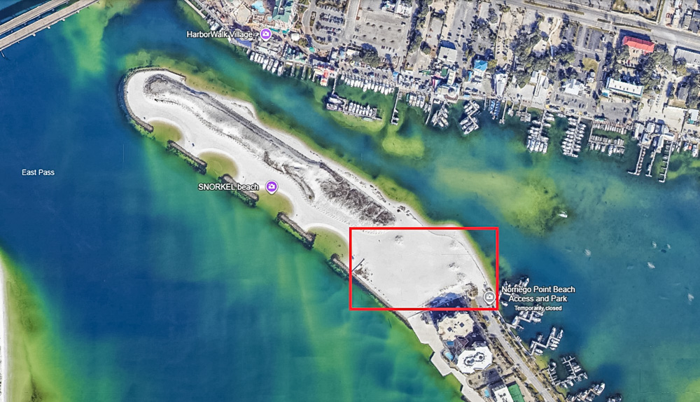 Land purchased by State of Florida at Norriego Point Beach Park in Destin Florida 