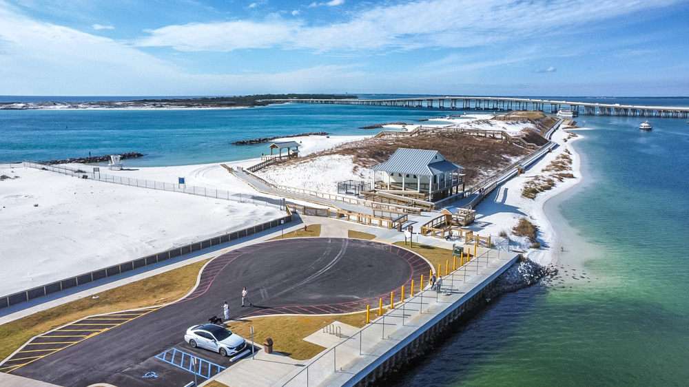 Parking and Restrooms at Norriego Point Beach Park in Destin Florida 