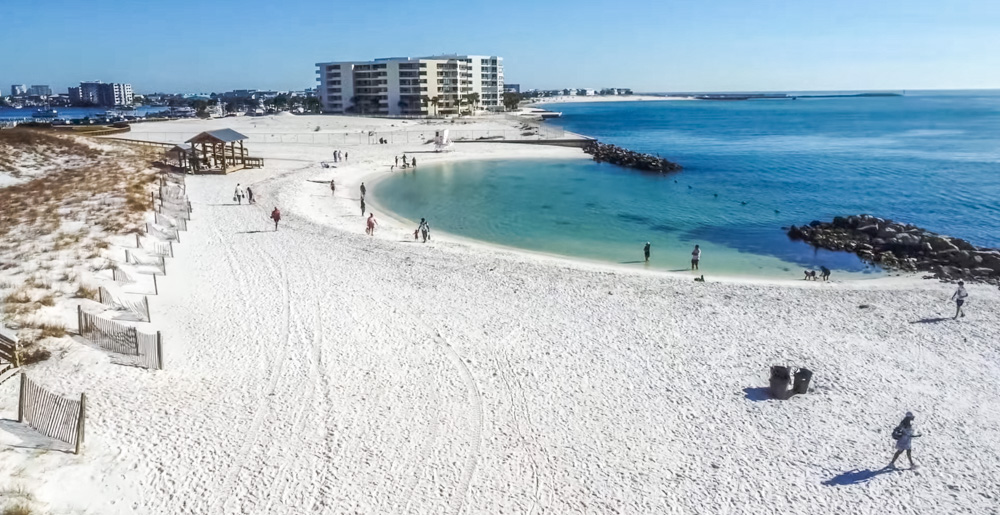 People on the beach at Norriego Point Beach Park in Destin Florida 